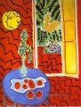 Interior rojo Bodegón sobre una mesa azul fauvismo abstracto Henri Matisse